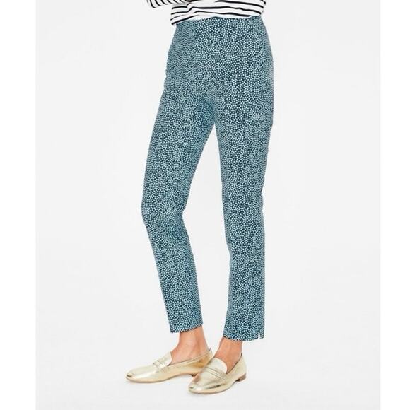 BODEN Women's 10R Abstract Blue Polka Dot Richmond 7/8 Cigarette Trouser Pants - Picture 1 of 13